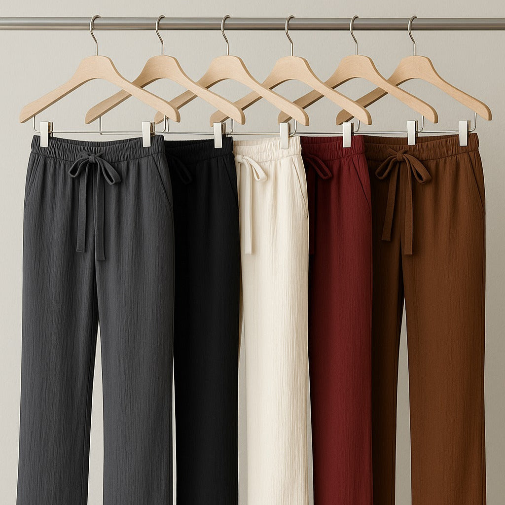 [Llevá 5, Pagá Solo 3] Pantalón Femenino Soline Pantalón con Cintura Elástica en Poliamida, Poliéster y Spandex