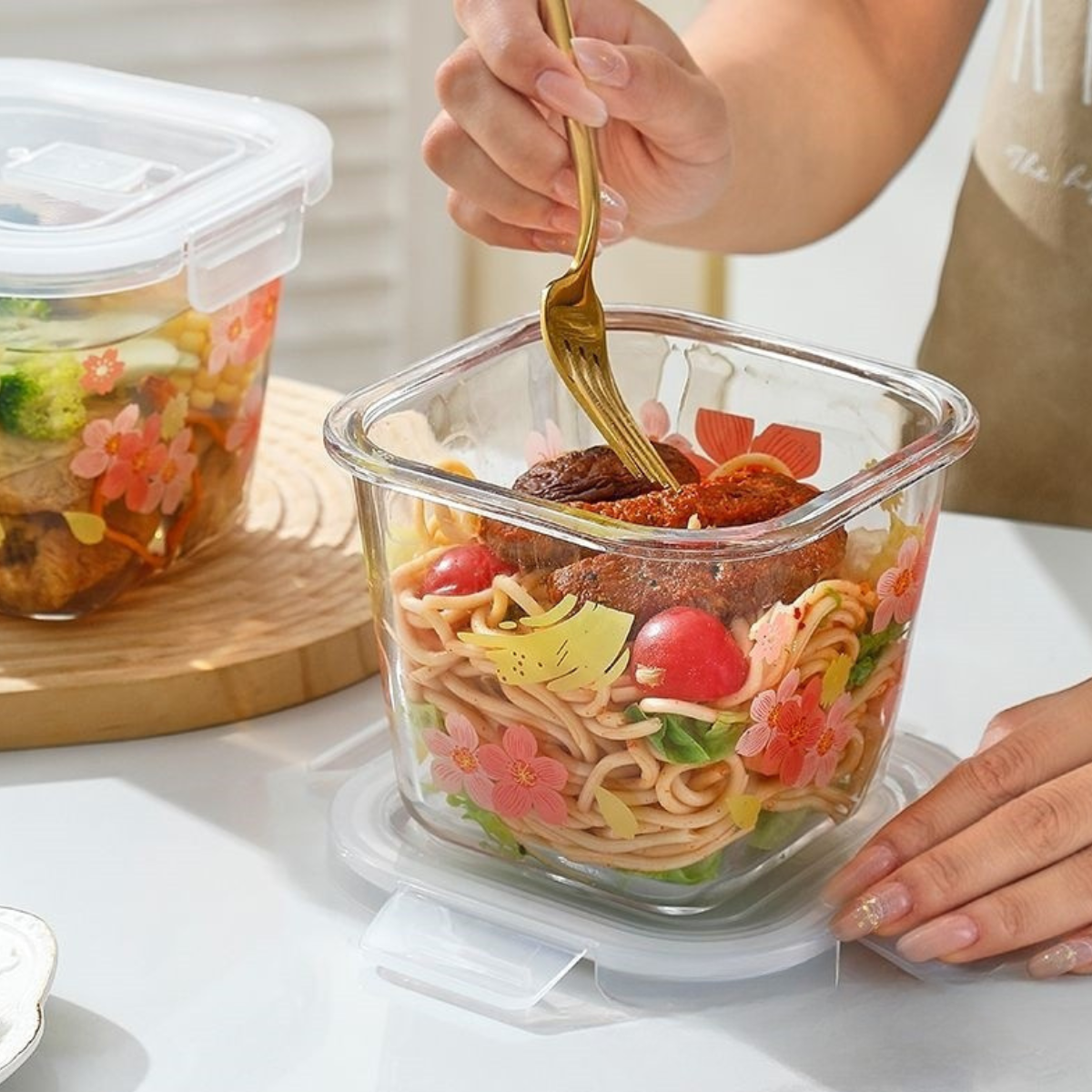 Kit de 10 Frascos Herméticos de Vidrio Templado Premium con Tapa Sellada y Traba de Seguridad + ¡Kit de Utensilios GRATIS!