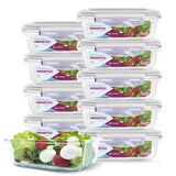 Pack 10 Potes de Vidrio Herméticos 640 ml – Alta Resistencia